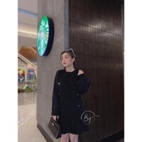 Váy phối tay voan đen