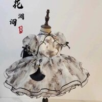 Váy phong cách Trung Quốc cho thú cưng, Quần áo cho chó con, Gấu bông mèo mùa thu, Chó sục Yorkshire Quần áo mùa xuân và mùa hè cho chó cỡ vừa