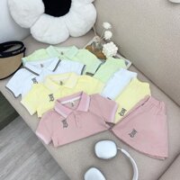 Váy Polo Cho Bé Gái Đi Học 8kg - 23kg, Váy có cổ cho bé Cotton Siêu Mát Lạnh Họa Tiết Thêu Cỏ Viền Trơn Mã 2