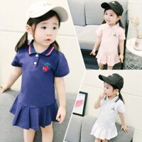 Váy Polo thêu thỏ cho bé