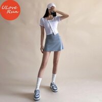 Váy quần short thể thao uloverun, nữ mùa hè mỏng chạy bộ chống chói dáng rộng eo cao mỏng, quần váy Tennis tập Yoga vn