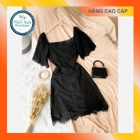 VÁY REN DÁNG DÀI CỔ VUÔNG THANH LỊCH [HÀNG CAO CẤP]