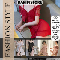 Váy ren ngủ DARIM VN88 ren lưới mềm trễ vai sexy tặng quần chip