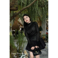 Váy ren tay dài 3 màu