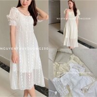 VÁY REN THÊU HOA NỔI DÂY CỔ TIỂU THƯ “SALI DRESS”