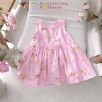 Váy Sát  Nách Bé Gái Helen Kids Váy Thỏ Khuy Trước Cho Bé Op2513