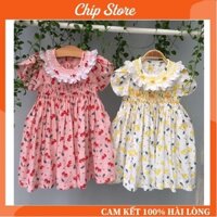 Váy Smock Chíp Store Cổ Bèo Tròn Hoa Nhí