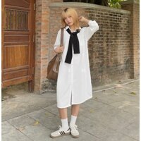 VÁY SƠ MI FORM RỘNG TAY DÀI BASIC