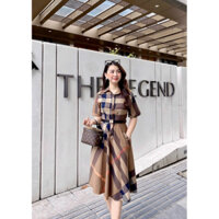 Váy sơ mi kẻ caro, váy đầm nữ dáng xoè, váy công sở cao cấp, váy vintage hoạ tiết, đầm liền công sở, đầm dự tiệc, midi