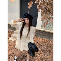 VÁY SƠ MI XẾP LY BỒNG XOÈ HÀN QUỐC