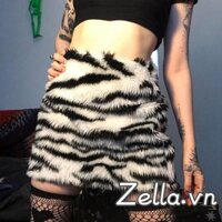 Váy sọc ngựa vằn nữ Váy Bodycon Mini chữ A cao cấp