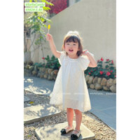 Váy Sofia Candy tay bồng thêu dây leo màu trắng (51010)