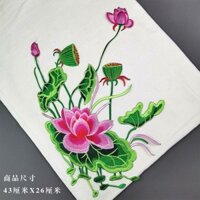 Váy sườn xám thêu hoa sen mẫu mới