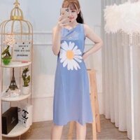 Váy Suông Ba Lỗ Hoa Cúc - Dáng Suông Dễ Mặc