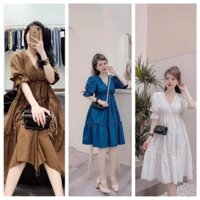 VÁY SUÔNG BABYDOLL 3 TẦNG ,CỔ TIM ,TAY BO PHỒNG CỰC XINH