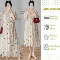 Váy Suông, Đầm Bầu Mùa Hè Dáng Dài Qua Gối Thiết Kế Hoa Nhí Siêu Xinh Mẫu Mới Thời Trang 2025 LAMI