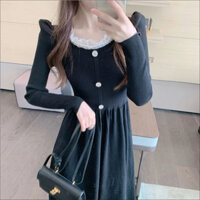 Váy suông đầm bầu THU ĐÔNG thiết kế chất LEN TĂM dày dặn ấm áp BABYDOLL dễ mặc