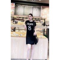 Váy suông đầm dáng dài in chữ J'A chất thun mát lạnh hàng VNXK