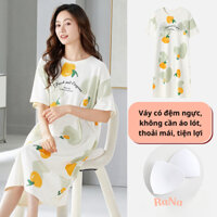 Váy Suông Đầm Suông nữ mặc nhà có đệm ngực tiện lợi phom Rộng Dáng Dài Chất cotton mềm mịn co giãn
