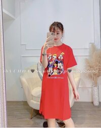 Váy suông hoạt hình chuột và vịt