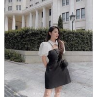 Váy Tác ta phối cut out cúc ngọc cao cấp