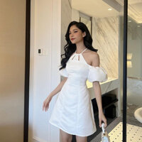 Váy Tafta Cổ Yếm Hở Vai