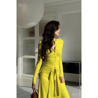 Váy tăm choàng hot hit màu vàng chanh