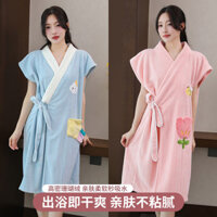 Váy tắm Cotton không tinh khiết dành cho người lớn Khăn quấn Cotton dành cho nữ Áo choàng tắm gia đình Áo choàng tắm thấm hút phong cách có thể mặc 🍒 20241.12 Khăn tắm