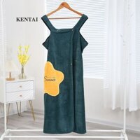 Váy tắm lông cừu san hô ngôi sao, mềm mại và dày thấm hút dễ thương có thể mặc khăn tắm người lớn áo choàng tắm treo váy tắm