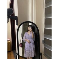 Váy tay bèo hoa nhí tím pastel