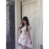 Váy Tay Bồng Chít Eo Phong Cách Cao Cấp Mùa Hè Váy Liền Thân Ren Nhẹ Sang Trọng