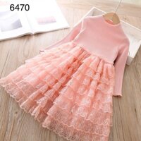 Váy thân liền ren voan hồng