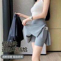 Váy thể thao chạy bộ thể dục nữ mùa hè mới, váy tennis chống lộ nhanh khô