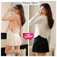 Váy thể thao xếp li có lớp lót Nhanh khô Thể thao Chạy bộ Váy Tennis eo cao Váy ngoài trời thoáng khí Quần vợt