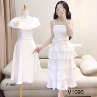 Váy thiết kế 2 dây ngọc vải voan hàn quốc . Có ảnh feebank khách hàng.