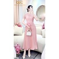 Váy Thiết Kế Dvc - V5601 - Váy Xòe Hồng Phối Ren Tag Hoa Eo, Cộc Tay -  Dự Tiệc, Công Sở, Dạo Phố