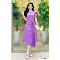 Váy Thiết Kế K34-D1-1 MDU4243 Chất Liệu Lụa Hàn Cao Cấp Dáng Váy Xếp Ly Xòe Nhẹ Từ MDU