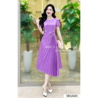 Váy Thiết Kế K34-D1-1 MDU4243 Chất Liệu Lụa Hàn Cao Cấp Dáng Váy Xếp Ly Xòe Nhẹ Từ MDU