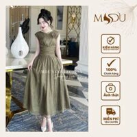 Váy Thiết Kế MDU4444 Gam Màu Xanh Rêu Điểm Nhấn Đính Hoa Tinh Tế Từ MDU K40-D1-4