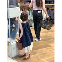 Váy thời trang bé gái Bộ đồ trẻ em Phong cách phương Tây Váy Vest cổ điển Váy nửa dài