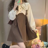 Váy thu cổ điển nhẹ nhàng phong cách búp bê Pháp