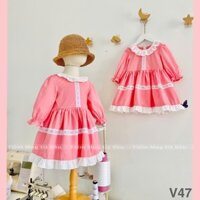 Váy thu đông bé gái Tiệm May Vịt Bầu, vải Thô Hàn mềm, style vintage nhẹ nhàng xinh xắn - tiemmayvitbau