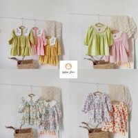 Váy Thu Đông Cho Bé Gái, Váy Hoa, Váy Tiểu Thư Cho Bé Size 80-120(8-21kg)