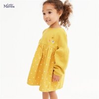 Váy thu đông Little Maven chấm bi hoa vàng/hồng cho bé gái 2 - 7 tuổi mẫu mới