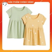 Váy thun cotton bé gái chính hãng HM, Váy thun ngắn tay cho bé 2-4 tuổi Auth