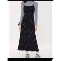 váy thun hai dây hoa nhí hàn quốc (sale)