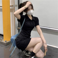 Váy thun polo nữ hàng Quảng Châu kiểu dáng năng động dễ mặc