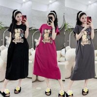 Váy Thun Suông Hình Chó Đeo Tai Nghe Dể Thương Kho Sỉ Nguyễn Bảo Ngọc [V168]