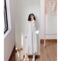 Váy Tiểu Thư Baby Doll, Đầm vintage Màu Trắng 💝