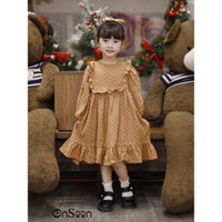 Váy Tiểu Thư cho bé gái Mila Dress dài tay phối cánh tiên đuôi cá phong cách vintage - OnSoon